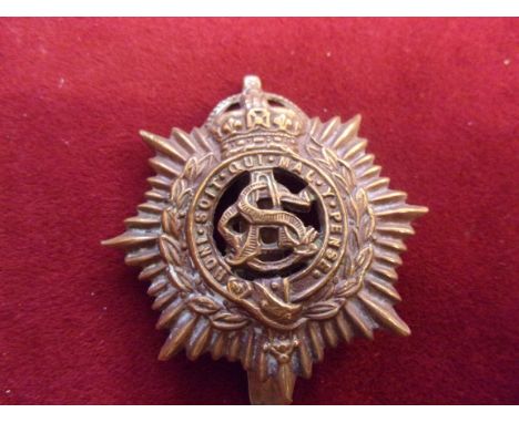 Royal Army Service Corps WWI Other Ranks Forage Cap Badge (Gilding-metal), two lugs K&amp;K: 990