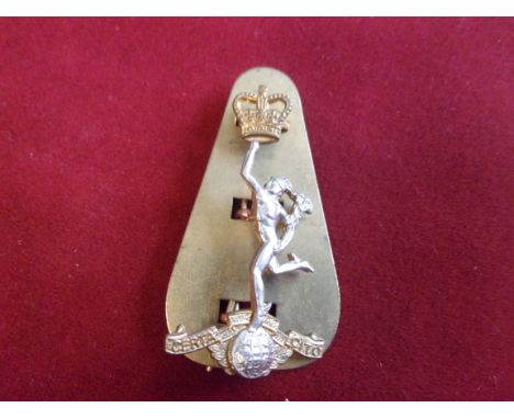 Royal Corps of Signals EIIR Cap Badge (Bi-metal and two piece construction with detached crown), lugs, design sealed 31st Mar