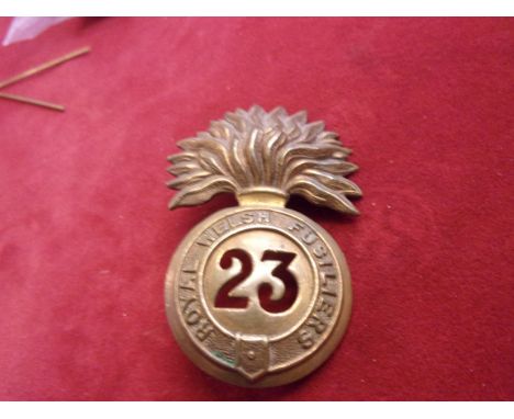 23rd Foot (The Royal Welsh Fusiliers) Glengarry and pre-Territorial era 1874-1881 Badge, K&amp;K: 456. (Brass, two lugs)