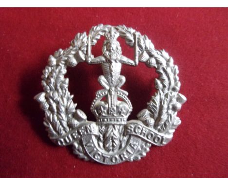 Queen Victoria School, Dunblane Cap Badge (White-metal), two lugs. K&amp;K: 1081