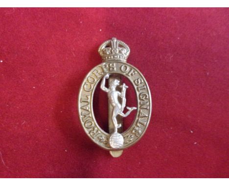 Royal Corps of Signals WWII Cap Badge (Bi-metal), slider. K&amp;K: 888 