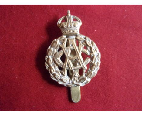Royal Army Veterinary Corps WWI Economy Cap Badge (Brass), slider, War Economy issued from 1916. K&amp;K: 1043