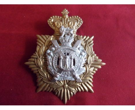 King's Own Scottish Borderers Regiment Victorian Helmet Plate, centre used 1884-1887 centre badge with QVC crown helmet back 