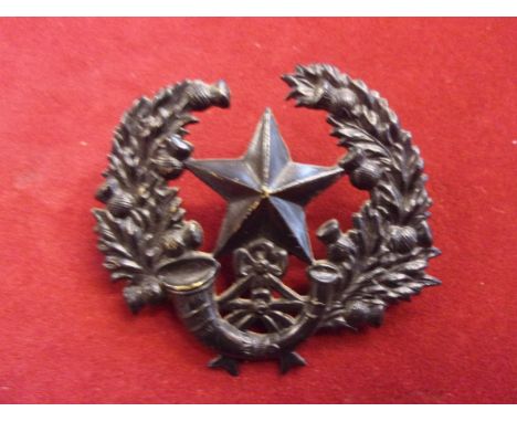 Cameronians (Scottish Rifles) Glengarry Badge (Blackened-brass), two lugs. K&amp;K: 630 