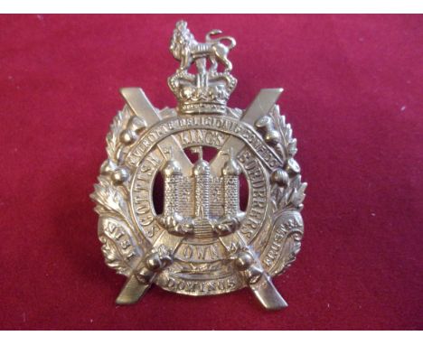 The King's Own Scottish Borderers Victorian Other Ranks Glengarry Badge (Gilding-metal), three lugs, similar to the above lis