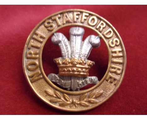 North Staffordshire Regiment (The Prince of Wales')  Victorian Other Ranks Helmet Plate Centre 1881-1901 (Bi-metal constructi