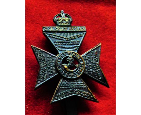 King's Royal Rifle Corps Forage WWI Cap Badge (Blackened-brass), slider, design sealed in . K&amp;K: 2011-King's Royal Rifle 