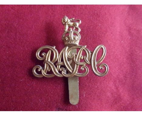 Royal Army Pay Corps Forage Cap Badge (Gilding-metal), two lugs as worn from 1920 to WWII. K&amp;K: 1036