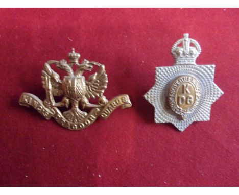 1st (King's) Dragoon Guards Other Ranks Cavalry Field-Service 1896-1915 Cap Badge (Brass), two lugs, First Pattern. K&amp;K: 