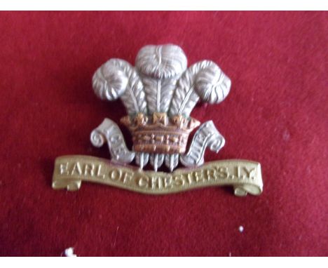 Cheshire Imperial Yeomanry (Earl of Chester's) Other Ranks Cap Badge (Bi-metal), two lugs, sealed 11th September 1902. Third 