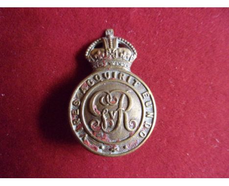 Royal Military College Officer-Cadets' Geo V Cap Badge (Gilding-metal), two lugs. K&amp;K: 1075