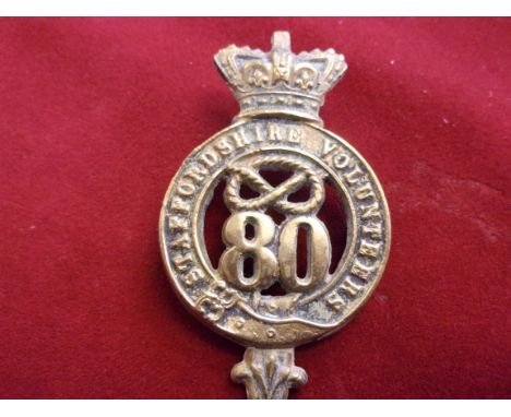80th Regiment of Foot&nbsp;(Staffordshire Volunteers) Regiment of Foot Glengarry and pre-Territorial era 1874-1881 Badge, K&a