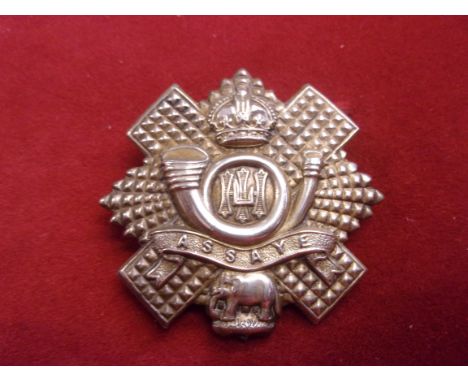 Highland Light Infantry WWI Officers Glengarry Badge (Silver-plate), two lugs. K&amp;K: 683