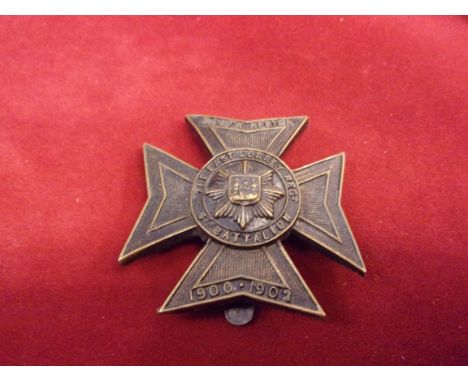 East Surrey Regiment (6th Battalion) Territorial WWI Cap Badge (Blackened-brass), slider. K&amp;K: 1723