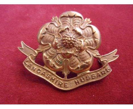 Lancashire (Yeomanry) Hussars WWI Cap Badge (Brass), two lugs. K&amp;K: 1472-Lancashire (Yeomanry) Hussars WWI Other Ranks Ca