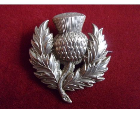 Royal Scottish Reserve Regiment Victorian Cap Badge (White-metal), brooch fitting. K&amp;K: 1131