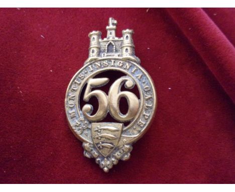 56th (West Essex) Regiment of Foot Glengarry and pre-Territorial era 1874-1881 Badge, K&amp;K: 515. (Brass) Two lugs.