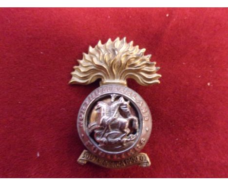 Northumberland Fusiliers (4th, 5th and 6th Battalions) WWI Territorial Regiment (Silver and Gilt), tab fitting. K&amp;K: 1700