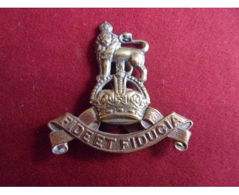 Royal Army Pay Corps WWII Officers Economy Cap Badge (Brass), tab fitting. K&amp;K: 2134