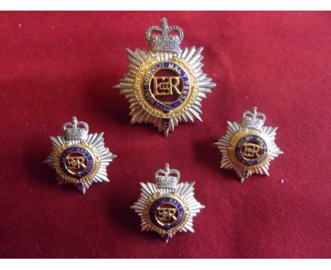 Royal Corps of Transport (4) Officers Cap Badge and Collar Badges (Gilt and enamel), two lugs. K&amp;K: 2119, a fantastic gro
