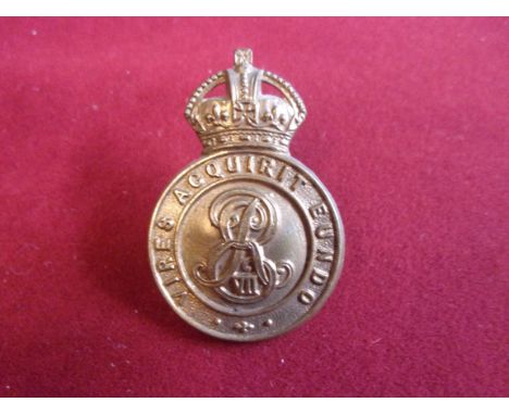 Royal Military College Officer-Cadets' Edwardian Cap Badge (Gilding-metal), two lugs. K&amp;K: 1074