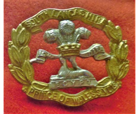 The Prince of Wales's Volunteers (South Lancashire Regiment) WWI Forage Cap Badge (Bi-metal), two lugs. K&amp;K: 652-The Prin