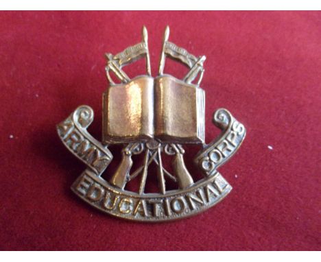 Army Educational Corps Forage Cap Badge (Gilding-metal), two lugs. K&amp;K: 1056