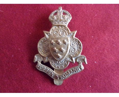 Sussex Yeomanry (Dragoons) Cap Badge (Gilding-metal), slider, Third type. K&amp;K: 1480