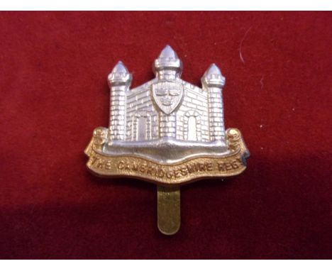 Cambridgeshire Regiment WWI Territorial Forage Cap Badge (Bi-metal), slider. K&amp;K: 1817-Cambridgeshire Regiment WWI Territ