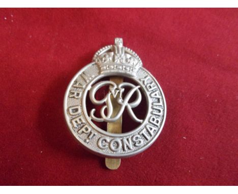 War Department Constabulary WWII Cap Badge (White-metal), slider Geo VI variant and made Firmin, London. K&amp;K: 2178