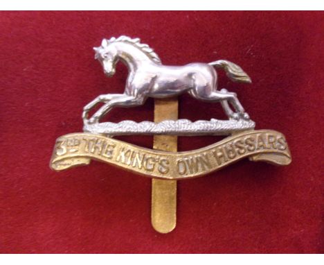 3rd (King's Own) Hussars WWII Cap Badge (Bi-metal), slider. K&amp;K: 1894-3rd (King's Own) Hussars WWII Cap Badge (Bi-metal),
