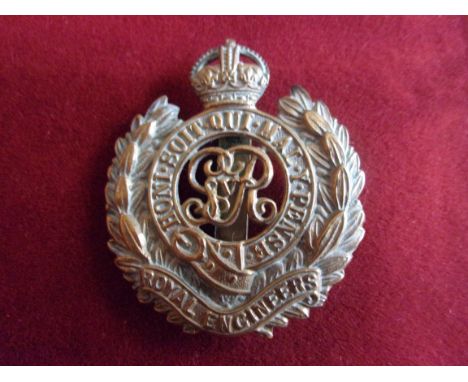 Royal Corps of Engineers WWI Forage Cap Badge (Gilding-metal), slider. K&amp;K: 853