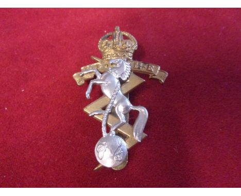 Royal Electrical and Mechanical Engineers Cap Badge (Bi-metal), slider and made Buttons Ltd, Birmingham. This type sealed 14t
