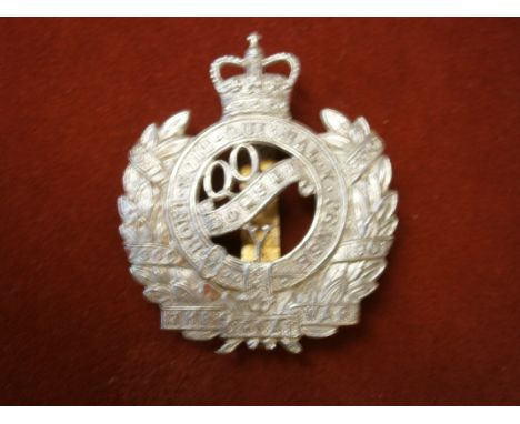 Queen's Own Dorsetshire Yeomanry (Hussars) EIIR Cap Badge (White-metal), two lugs, forth type. K&amp;K: 1447