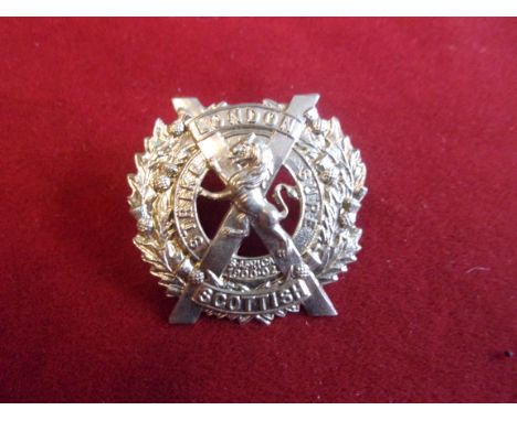 14th County of London Battalion (London Scottish Regiment) 2nd Battalion WWI Puggaree Badge (White-metal), two lugs, this var