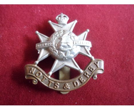 The Sherwood Foresters (Derbyshire Regiment) WWI Forage Cap Badge (Bi-metal), slider. K&amp;K: 662