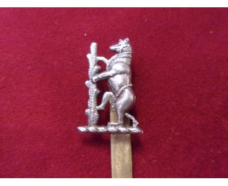 The Warwickshire Yeomanry (Hussars) Forage/Beret Cap Badge 1908-1922 (White-metal), two lugs and made Butler. 48 Victoria St,