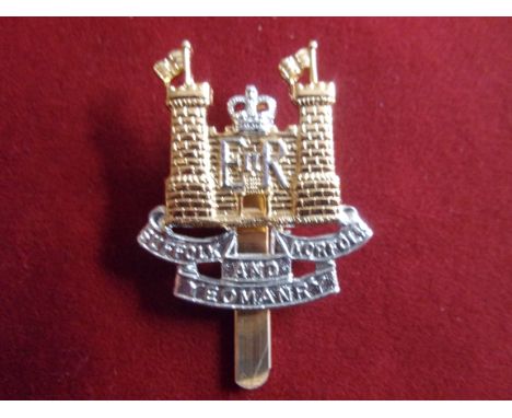 The Suffolk and Norfolk Yeomanry EIIR Cap Badge (Anodised), slider and made J.R. Gaunt. K&amp;K: 2326