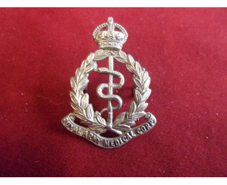 Royal Army Medical Corps Volunteers' (Other Ranks) WWI Forage Cap Badge (Silver-plate), two lugs. K&amp;K: 1015