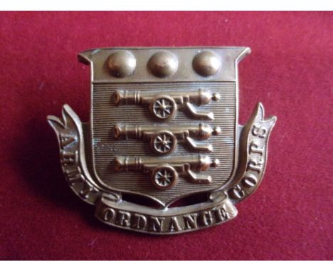 Army Ordnance Corps Field Service Cap Badge (Gilding-metal), two lugs. K&amp;K: 1023