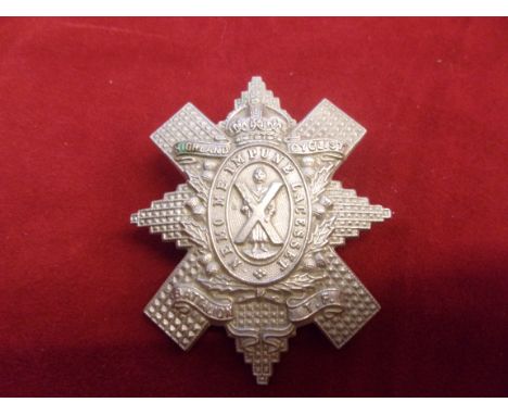 The Highland Cyclist Battalion (Territorial Force) WWI Glengarry Cap Badge (White-metal), two lugs. K&amp;K: 1864