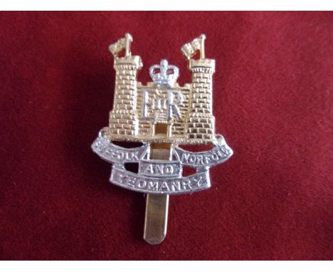 Suffolk and Norfolk Yeomanry EIIR Cap Badge (Anodised), slider and made J.R. Gaunt. K&amp;K: 2326