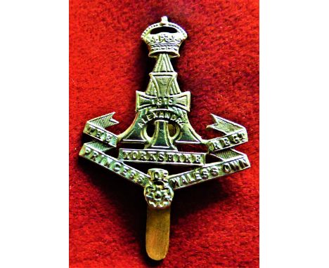 Alexandra, Princess of Wales's Own (Yorkshire Regiment) Forage Cap Badge (White-metal), slider. K&amp;K: 616-Alexandra, Princ