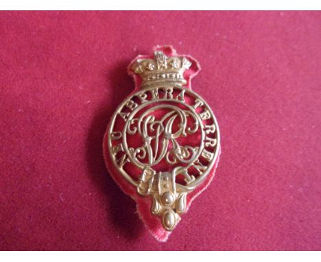 Royal Military College Officer-Cadets' Victorian Cap Badge (Gilding-metal, with red cloth backing), two lugs, an excellent va