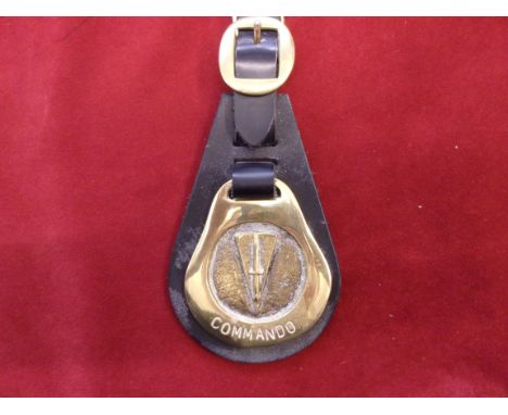 SAS Commando Regiment Horse Brass, a nice brass insignia on a leather backing. An unusual item.