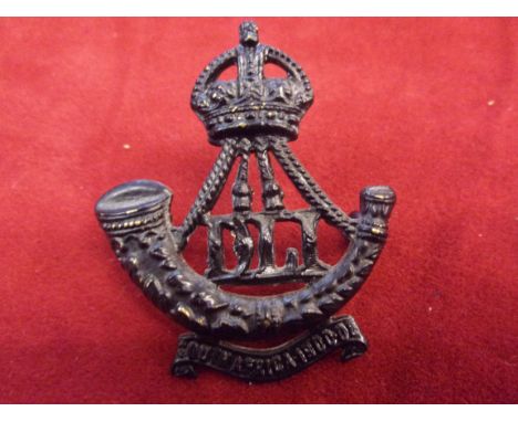 Durham Light Infantry (5th, 7th, 8th and 9th Battalions) WWI Territorial Officers Cap Badge (Blackened-brass), slider. K&amp;