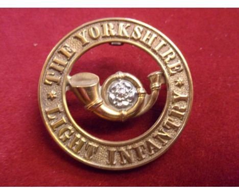 Yorkshire Light Infantry ) The King's Own Victorian Other Ranks Helmet Plate Centre 1887-1901, second type (Bi-metal construc