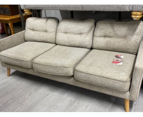 G-plan three seater sofa, upholstered in a light grey fabric