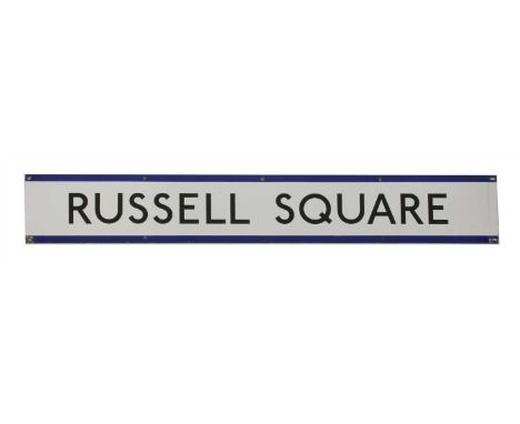 'RUSSELL SQUARE', c.1950s/60s, a London Underground original enamel frieze sign, 150 x 23cm
