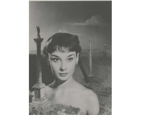 *AUDREY HEPBURN, 1950, a surrealist photographic portrait of Audrey Hepburn by Angus McBean, later printed on fibre based pap